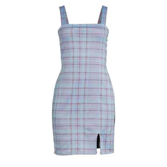 Just Polly Sleeveless Plaid Mini Dress - Picture 2 of 13